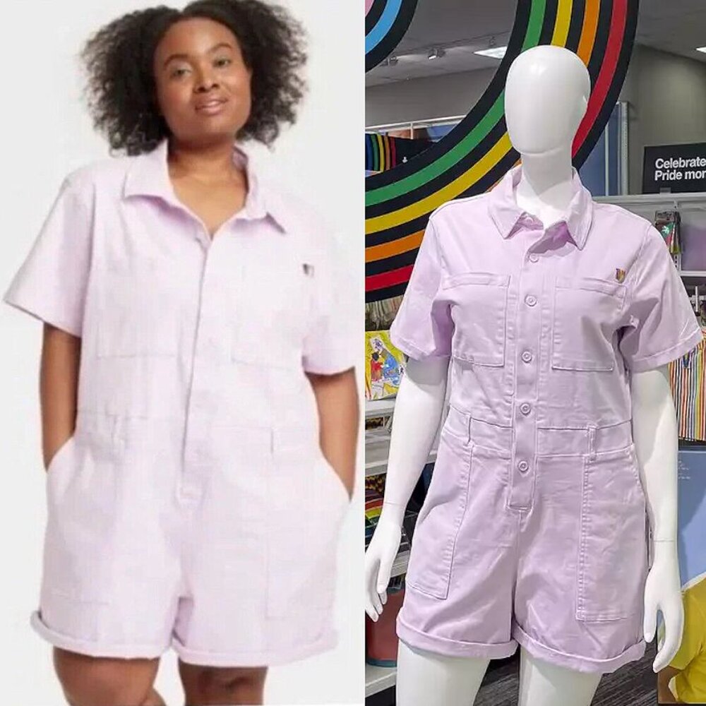 Target Lavender Short-Sleeve Utility Romper